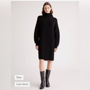 Quince Wool Sweater Dress, Size Small, Black, Brand New with Tags